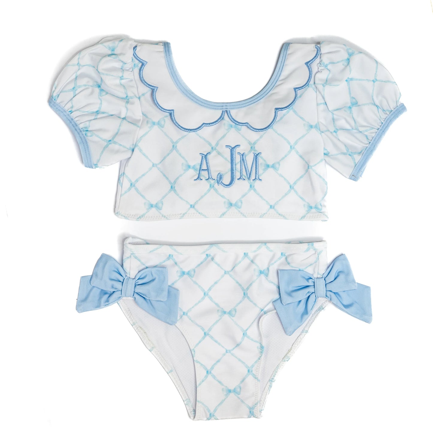 Blue Bow Trellis 2PC Swim