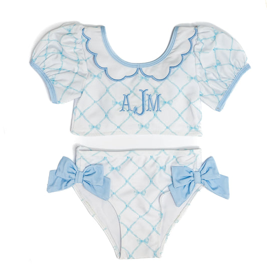 Blue Bow Trellis 2PC Swim