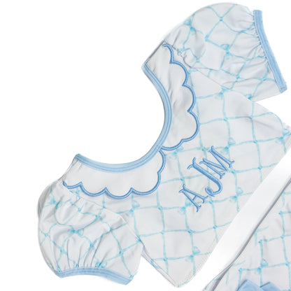 Blue Bow Trellis 2PC Swim