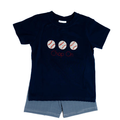 Boys French Knot Baseball Short Set