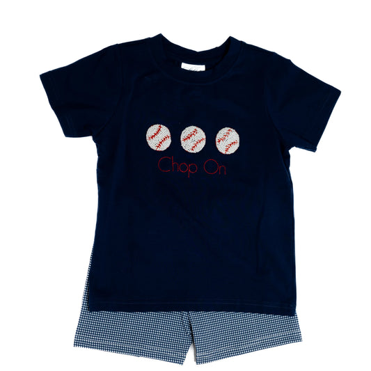 Boys French Knot Baseball Short Set