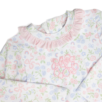 Pastel Floral Bows 2PC Rash Guard