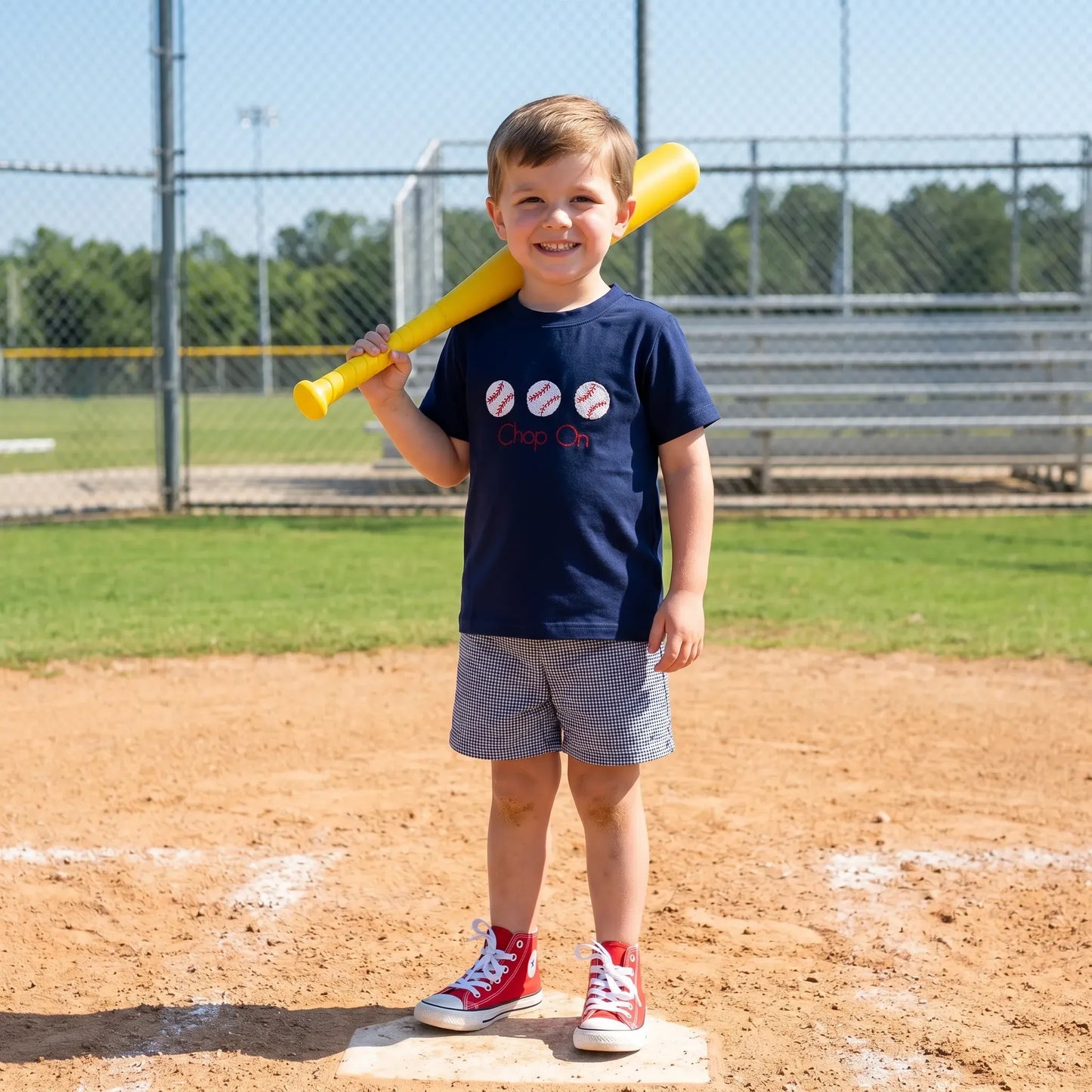 Boys French Knot Baseball Short Set