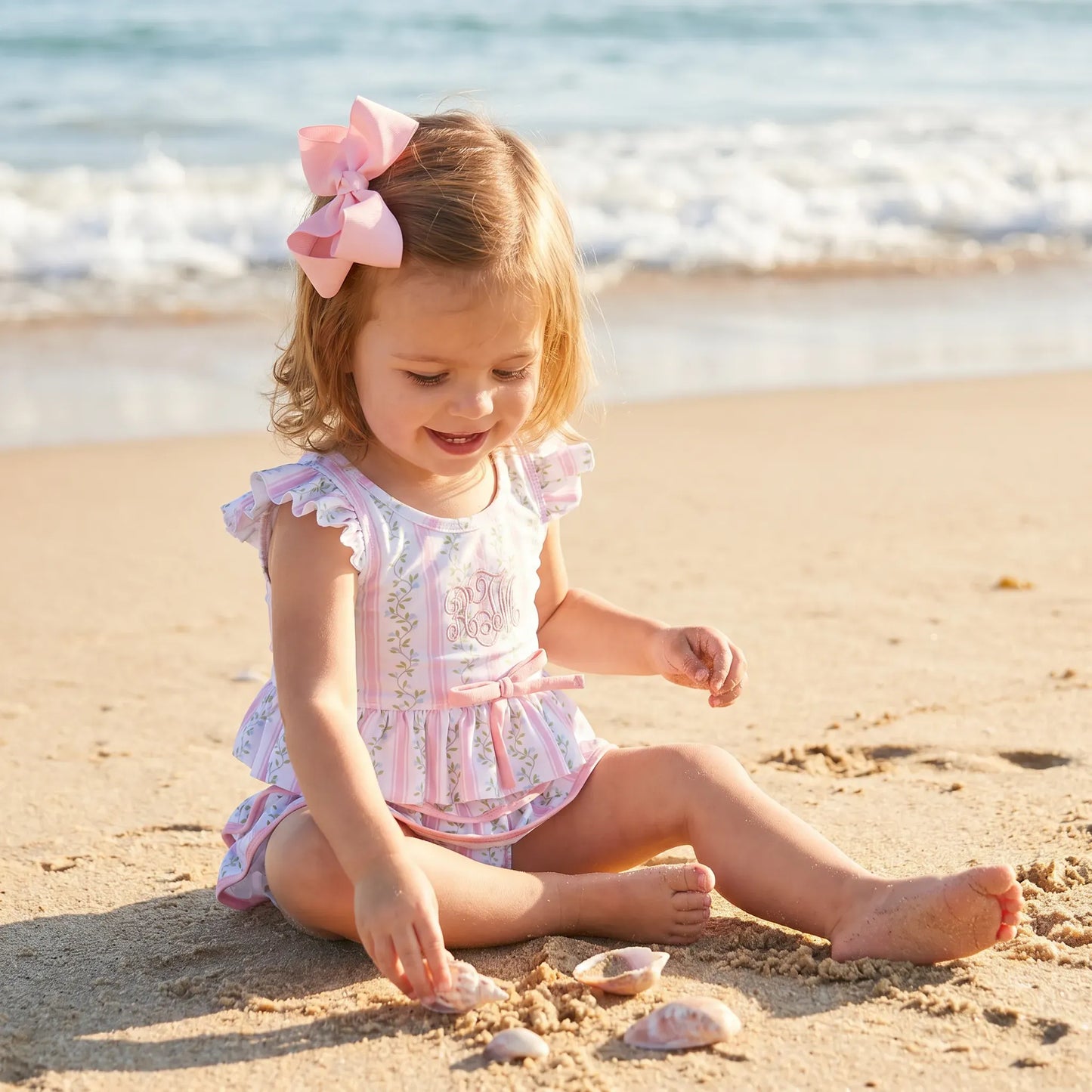 Pink Vines 2PC Skirted Swim