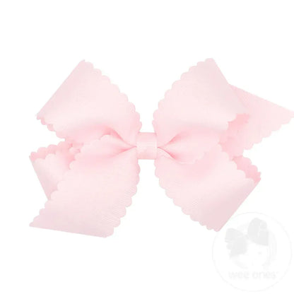 Wee Ones Medium Grosgrain Bow with Scallop Edge