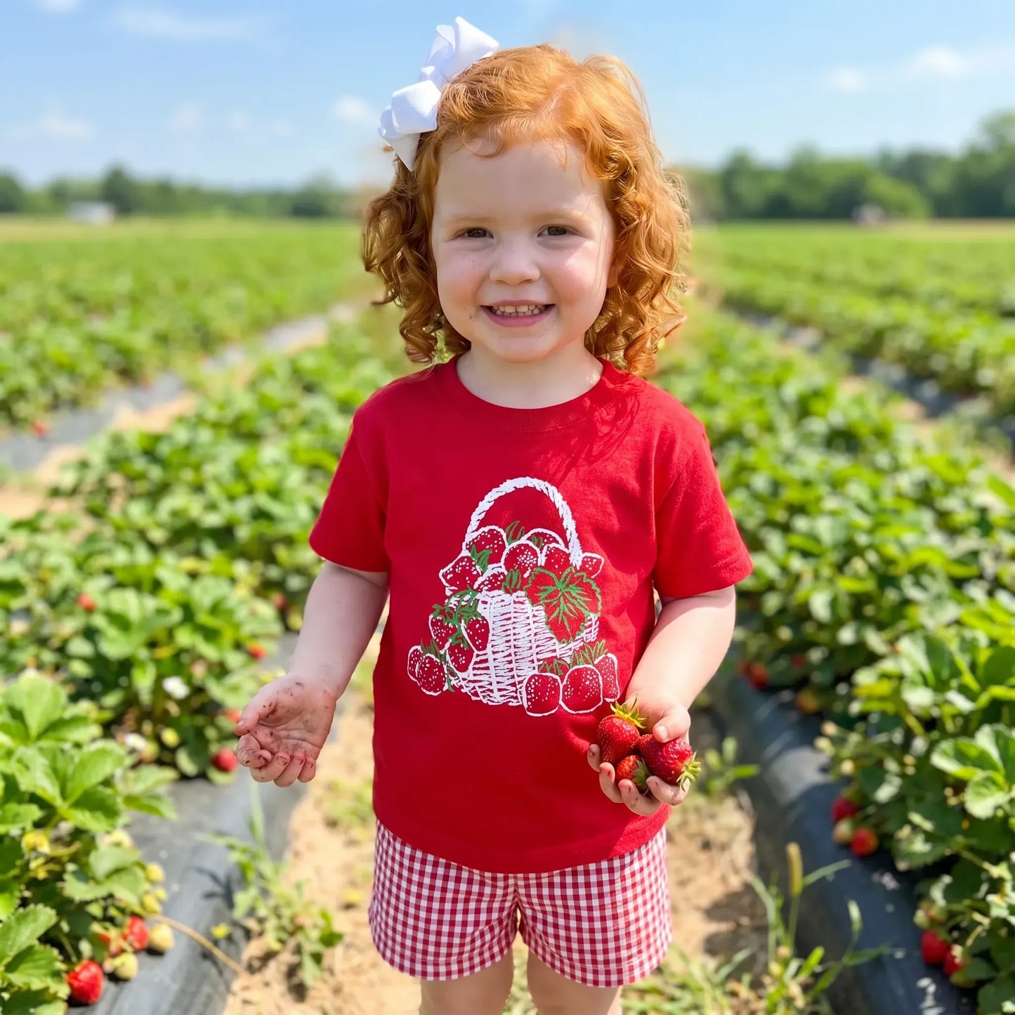 Red Strawberry Basket T-Shirt