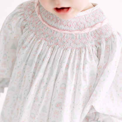 Pink Nutcracker Geometric Smocked Bishop Pant Set