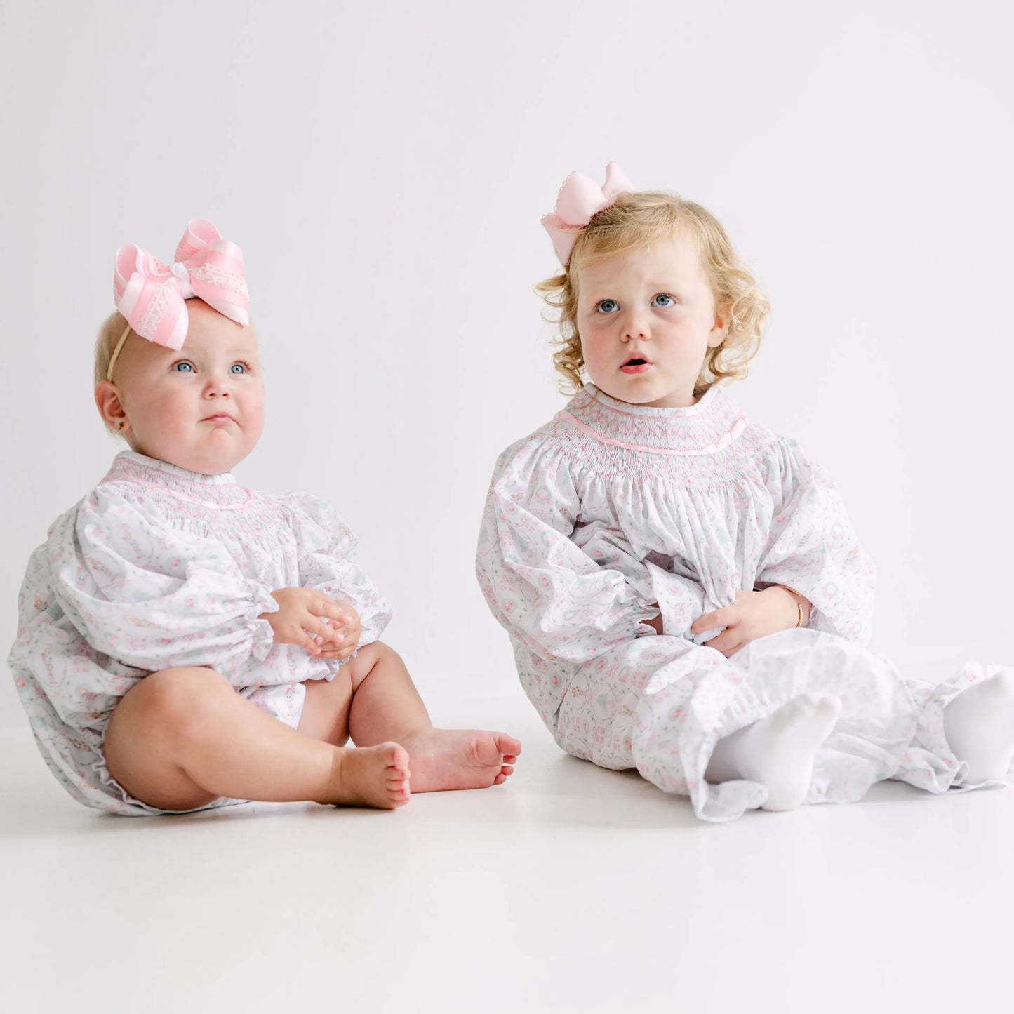 Pink Nutcracker Geometric Smocked Bishop Pant Set