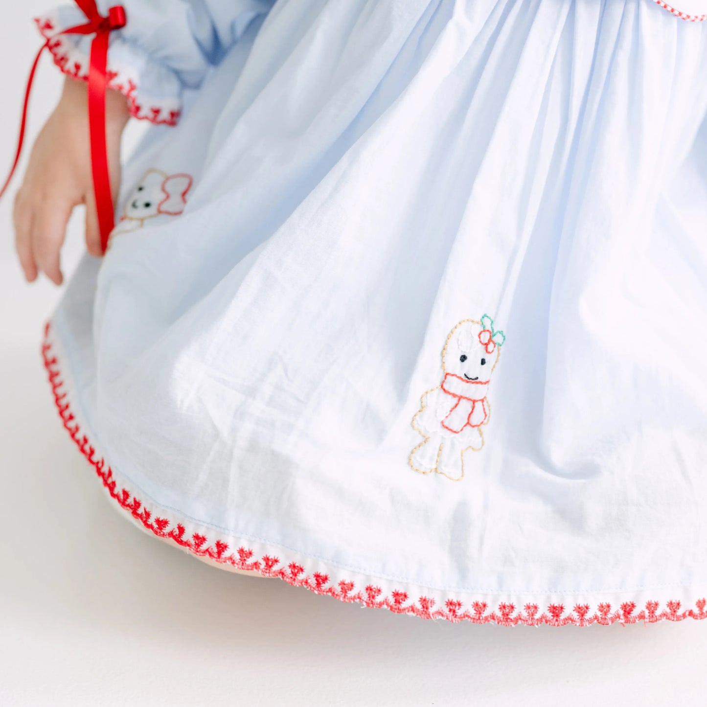 Girls Blue Shadow Embroidered Gingerbread Girls Bloomer Set