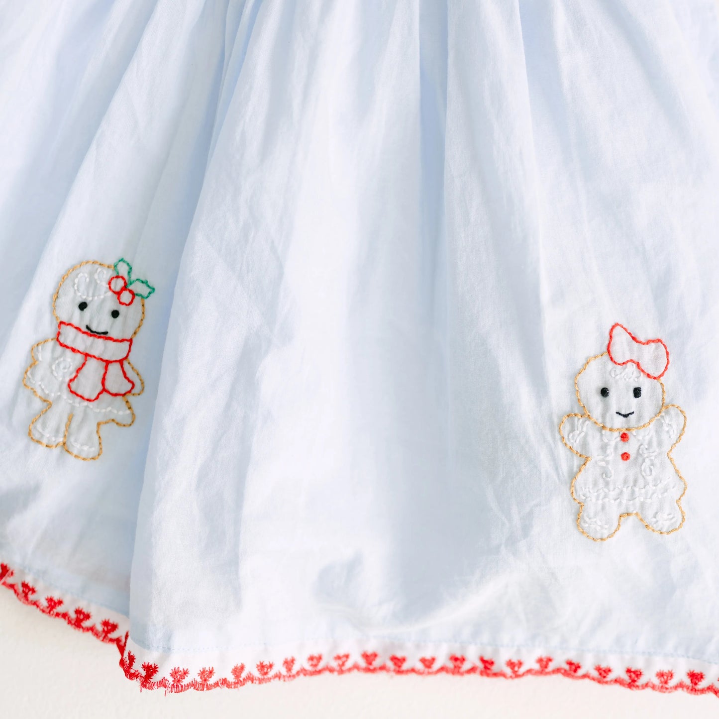 Girls Blue Shadow Embroidered Gingerbread Girls Bloomer Set