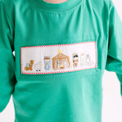 Boys Smocked Nativity Pant Set
