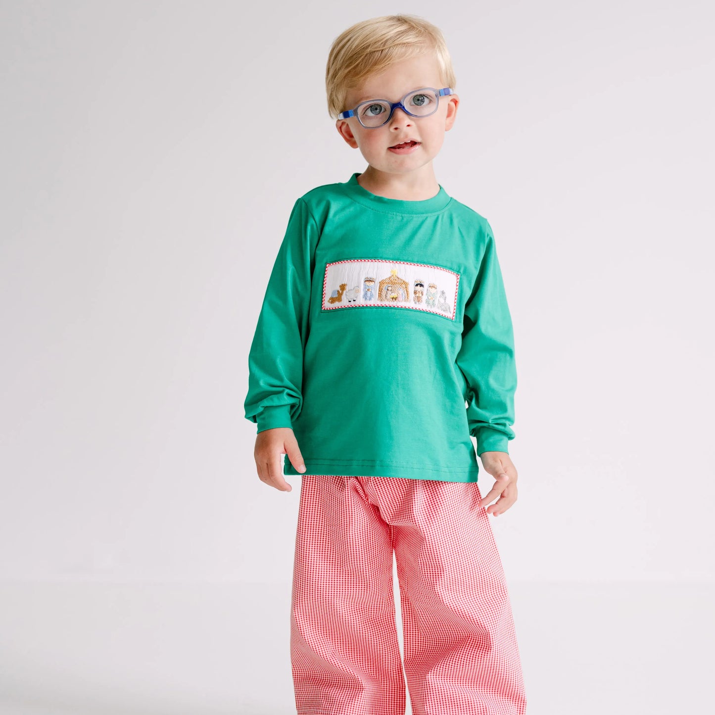 Boys Smocked Nativity Pant Set