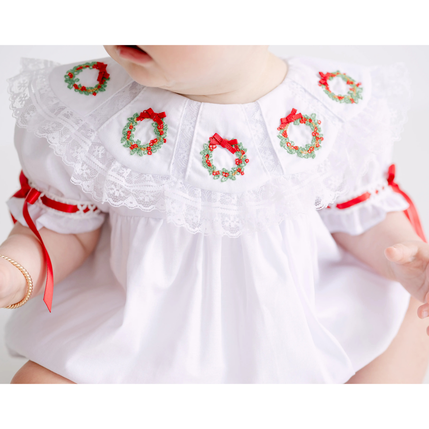 Girls Heirloom Christmas Wreath Bubble