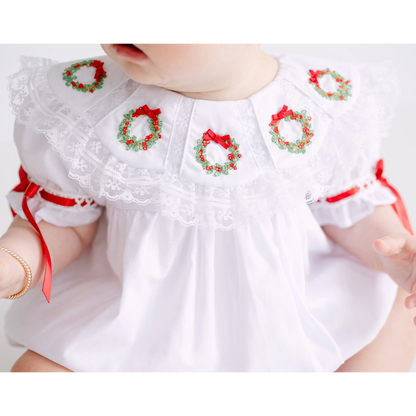 Girls Heirloom Christmas Wreath Bubble