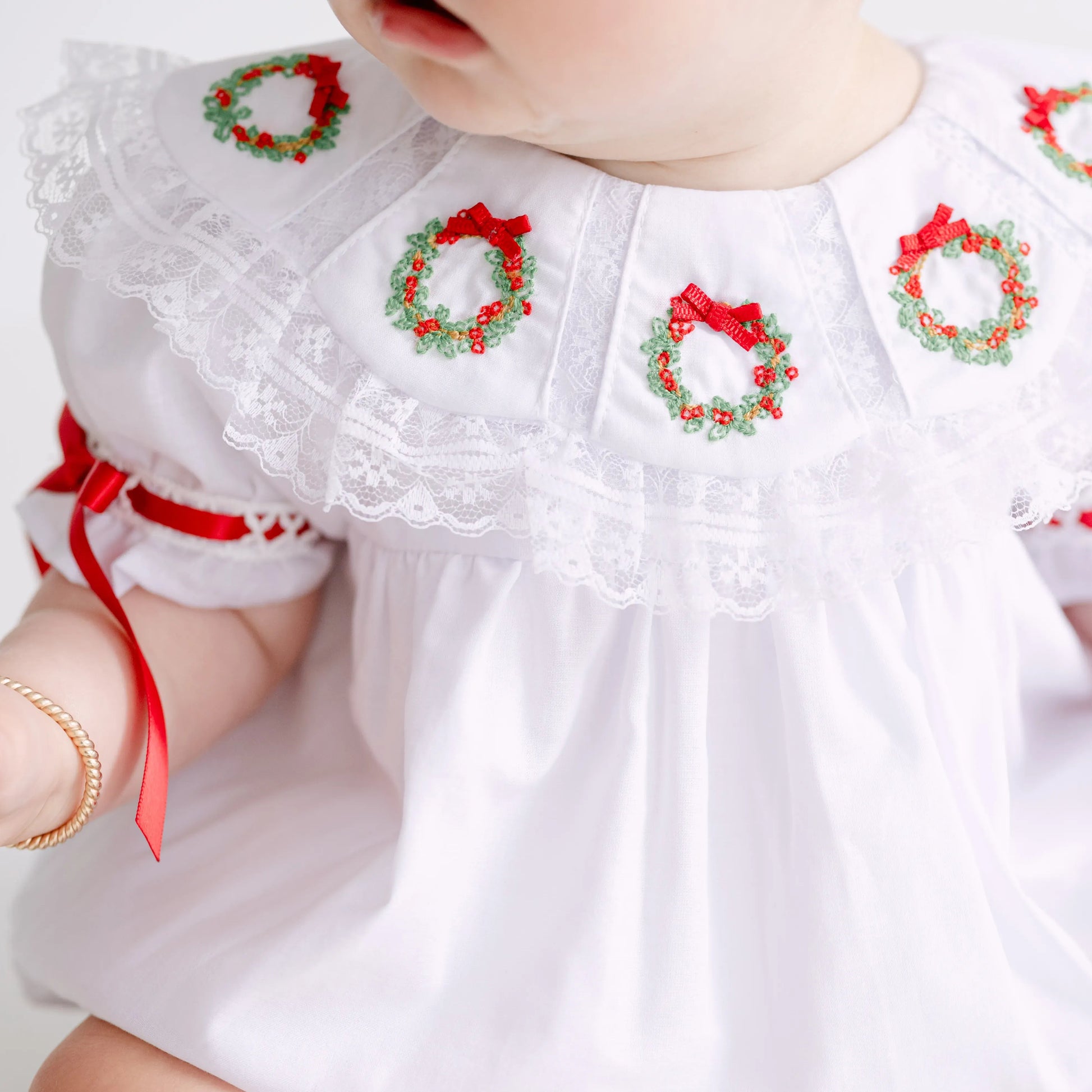 Heirloom Christmas Wreath Dress 3T