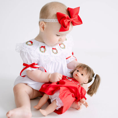 Girls Heirloom Christmas Wreath Bubble