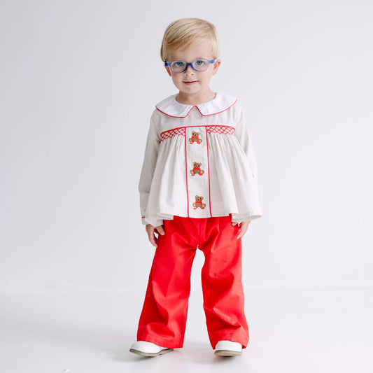 Boys Christmas Teddy Bears Pant Set