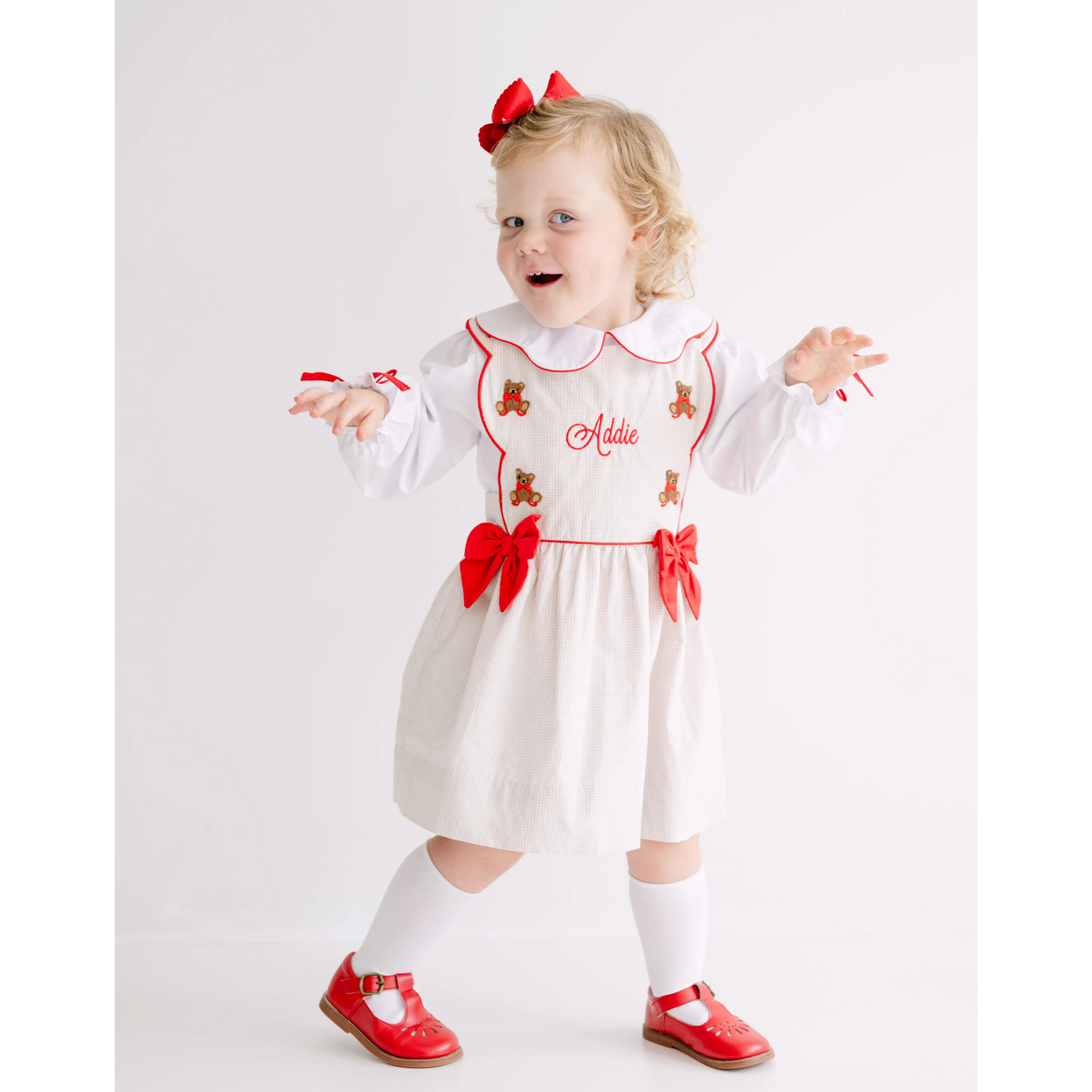Girls Christmas Teddy Bears Dress & Shirt