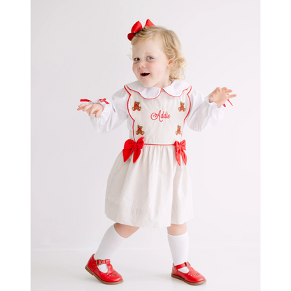 Girls Christmas Teddy Bears Dress & Shirt