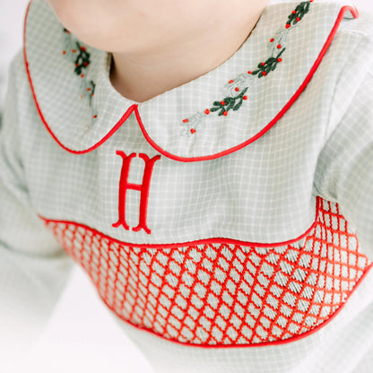 Boys Green & Red Berries Collared Pant Set
