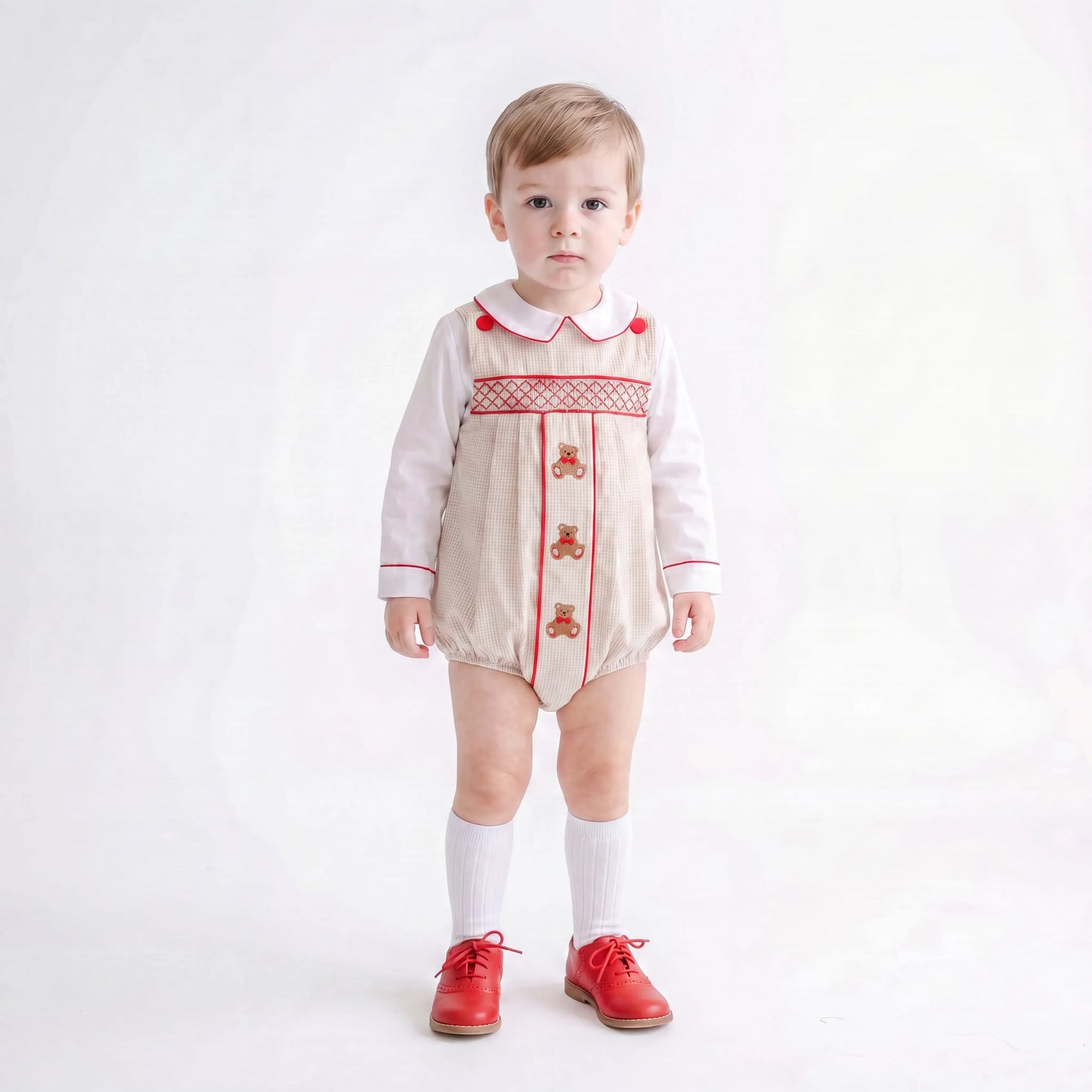 Boys Christmas Teddy Bears Bubble & Shirt