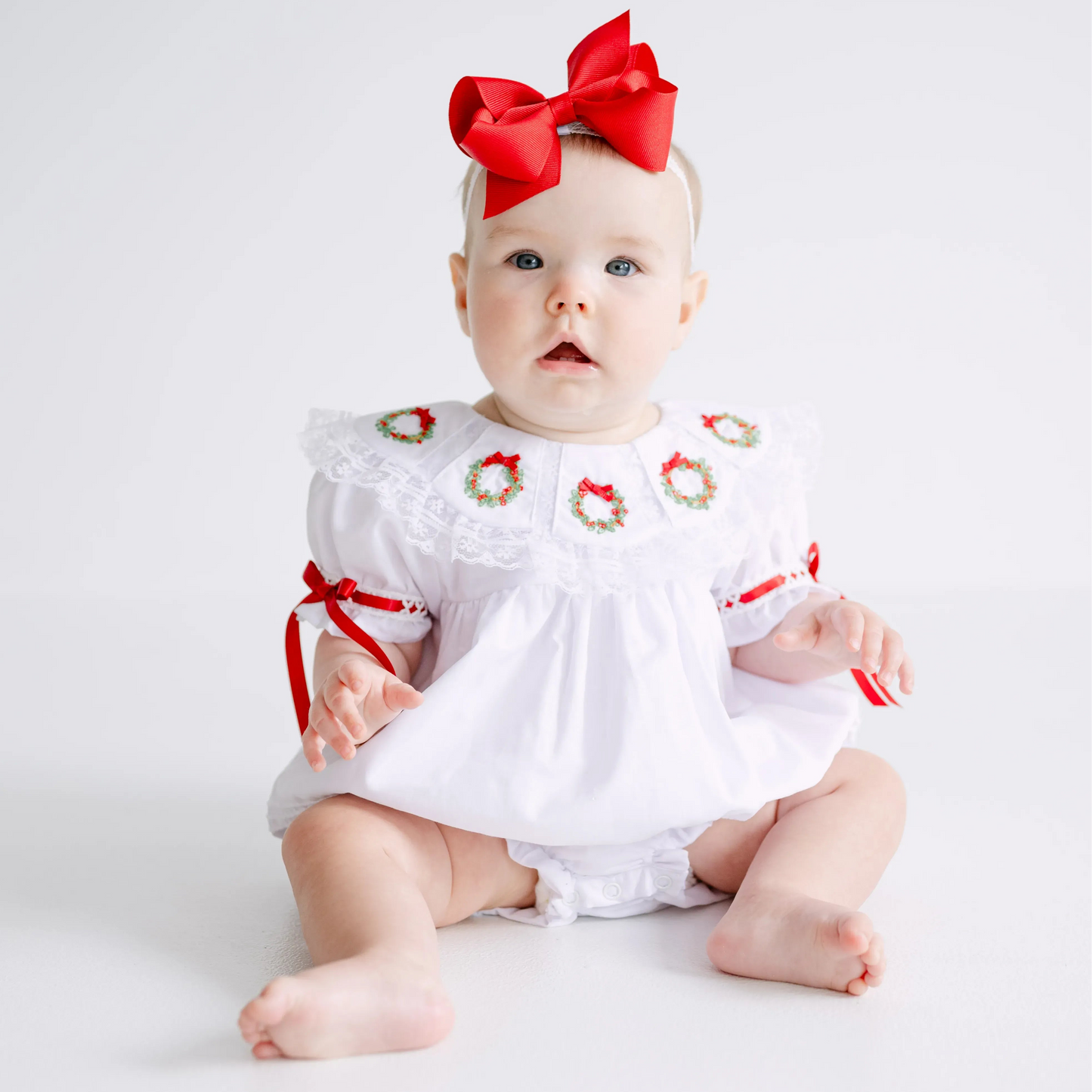 Girls Heirloom Christmas Wreath Bubble