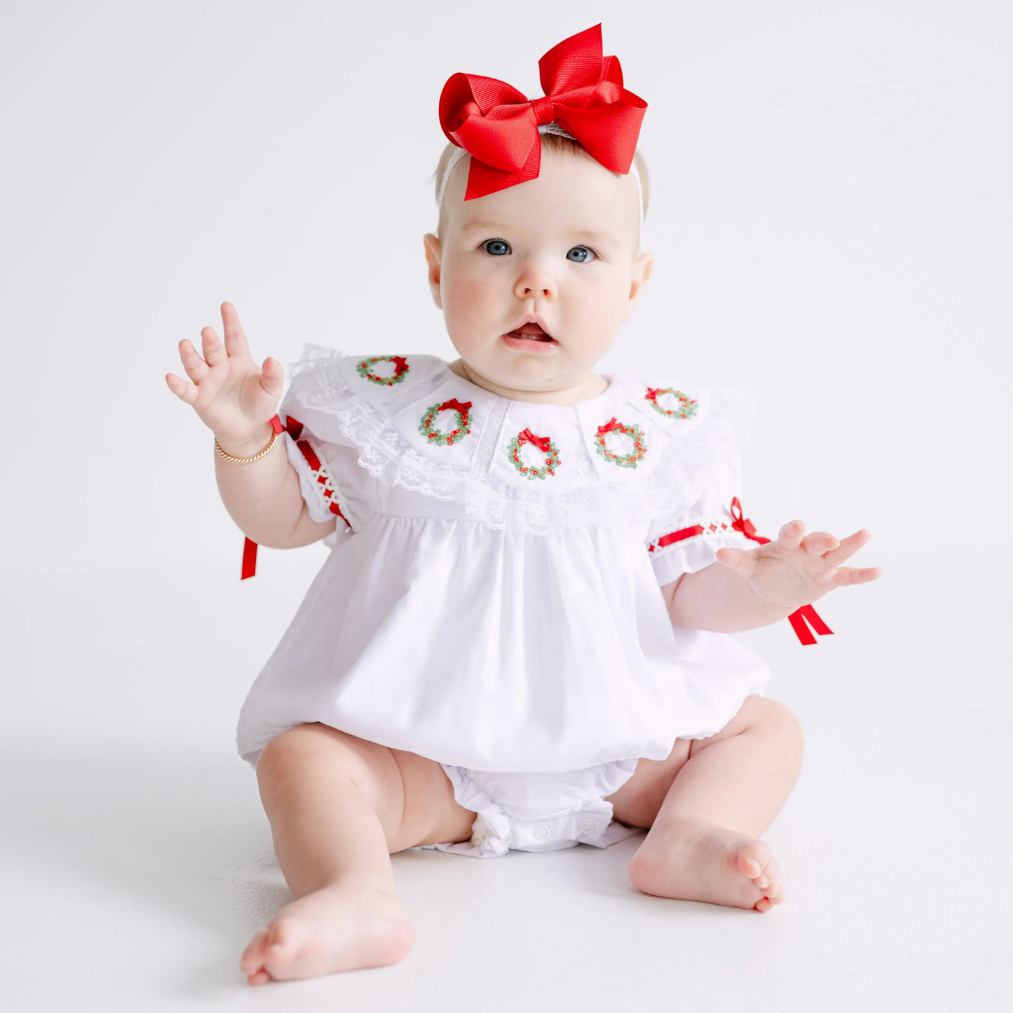 Girls Heirloom Christmas Wreath Bubble