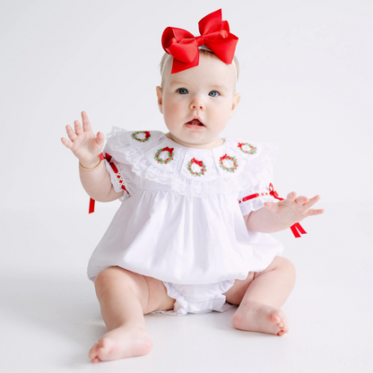 Girls Heirloom Christmas Wreath Bubble