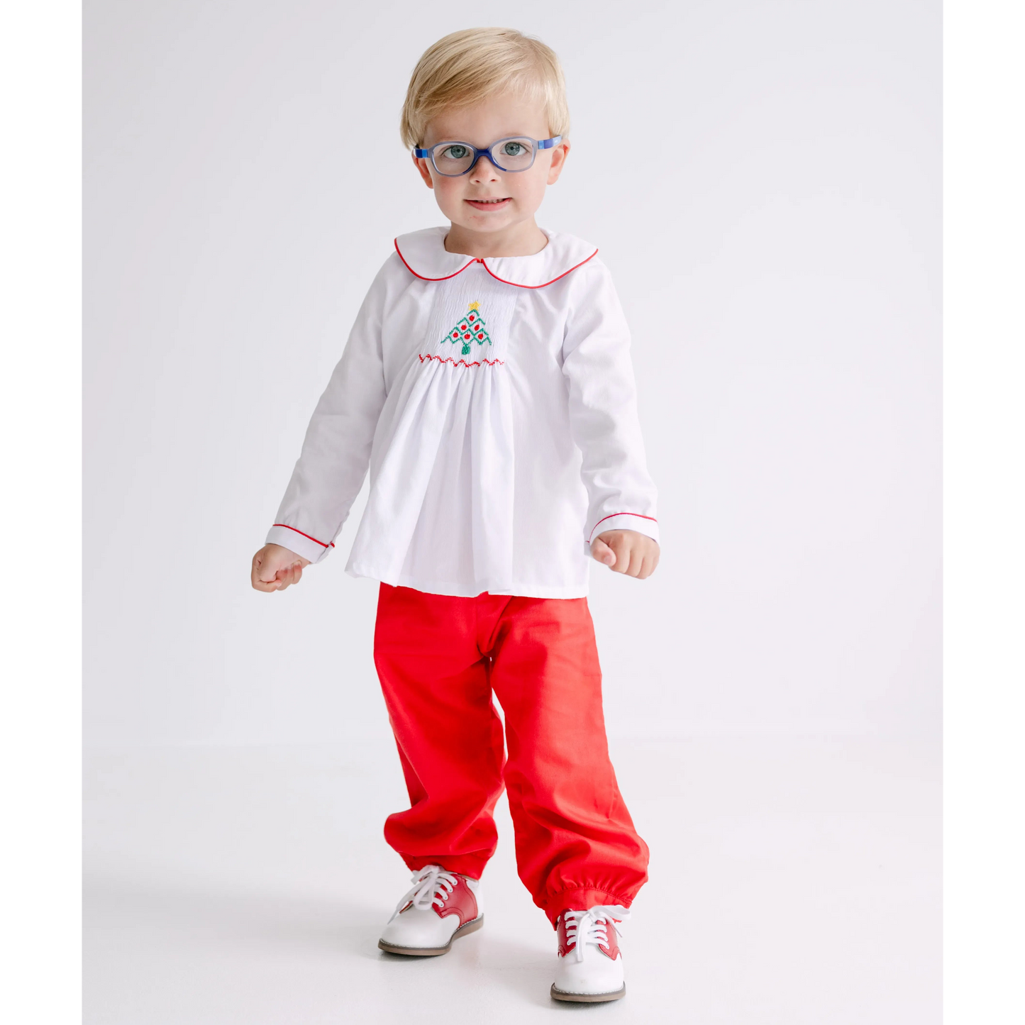 Boys Smocked Tree Bubble Pant Set