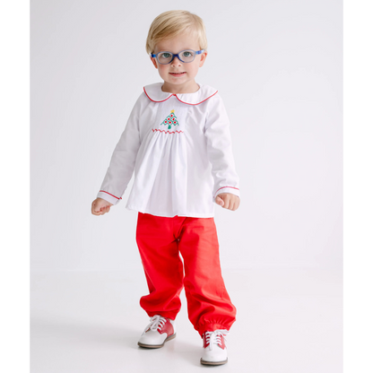 Boys Smocked Tree Bubble Pant Set