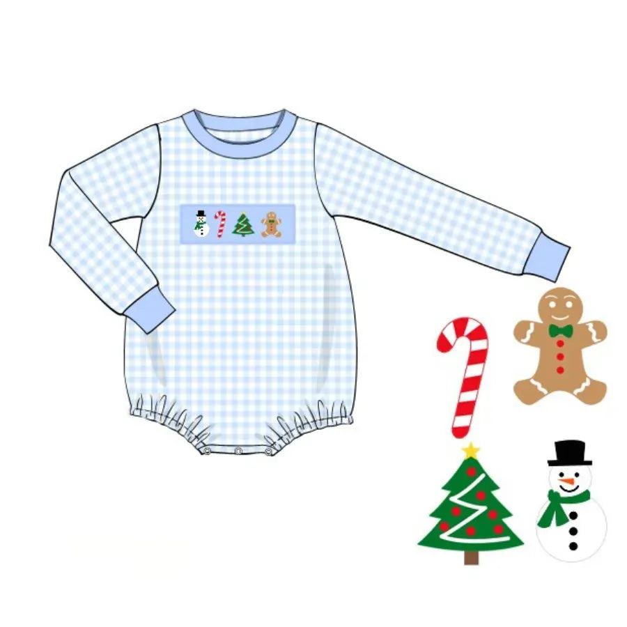 Boys Tis the Season Smocked Bubble