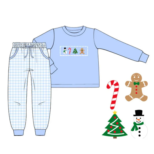 Boys Tis the Season Smocked Jogger Set