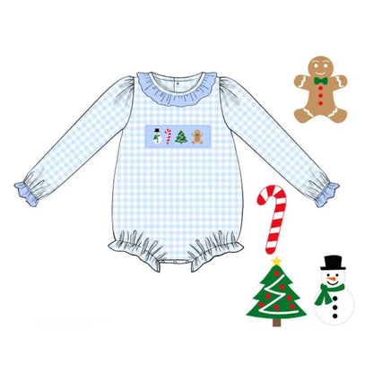 Girls Tis the Season Smocked Bubble