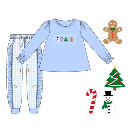 Girls Tis the Season Smocked Jogger Set