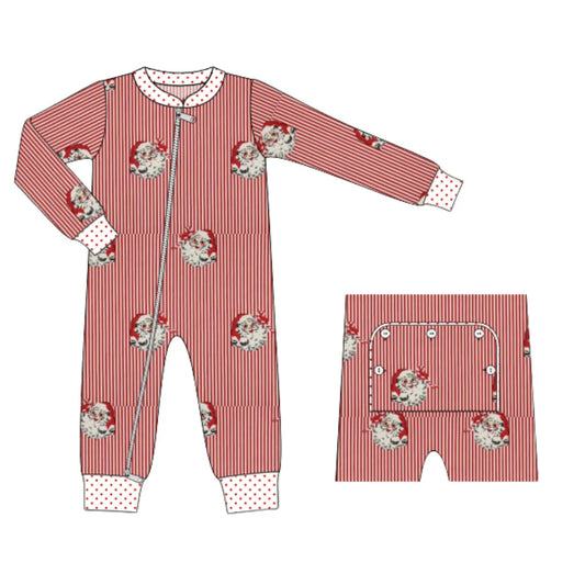 Boys Striped Vintage Santa Zip Up Loungewear