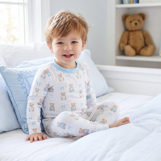 Blue Bears & Bows Bamboo 2 Piece Loungewear