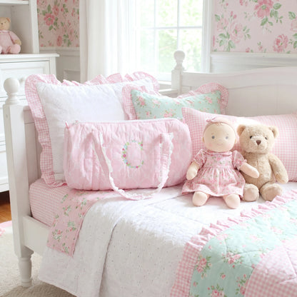 Pink Bows Quilted Duffel
