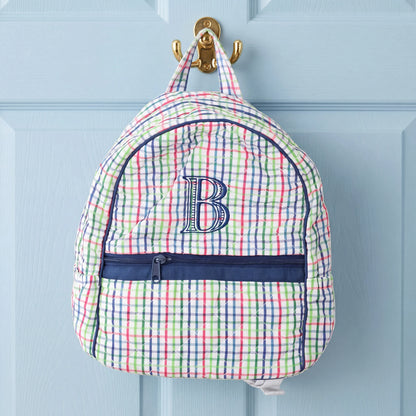Primary Plaid Quilted Backpack