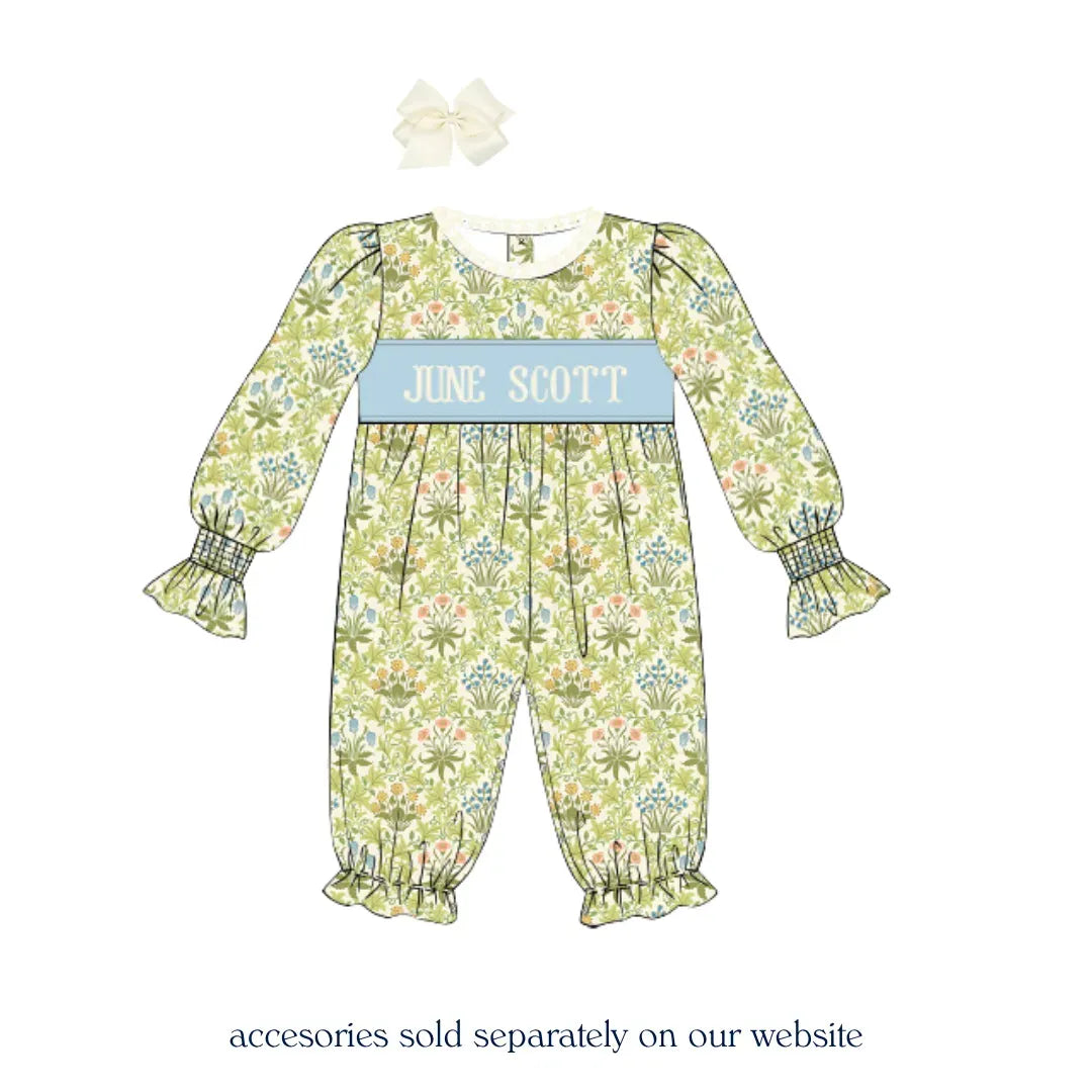 Colette Trellis Name Smocked Romper