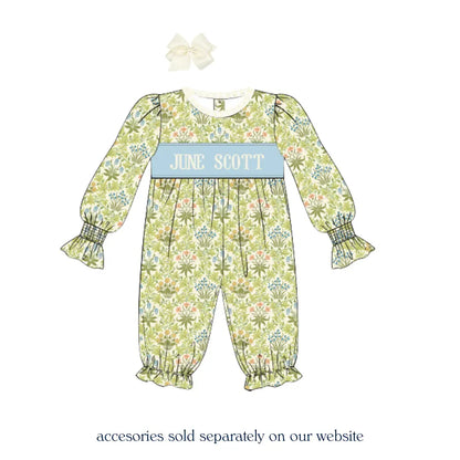 Colette Trellis Name Smocked Romper