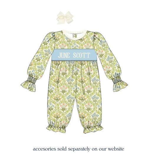 Colette Trellis Name Smocked Romper