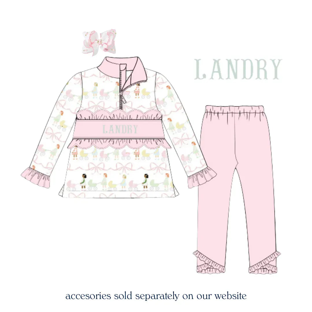 Posie Proper Name Smocked Legging Set