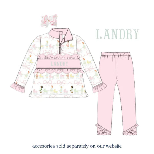 Posie Proper Name Smocked Legging Set