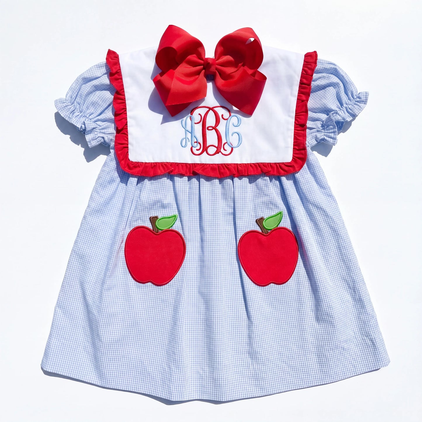 Blue Apple Pocket Bib Dress