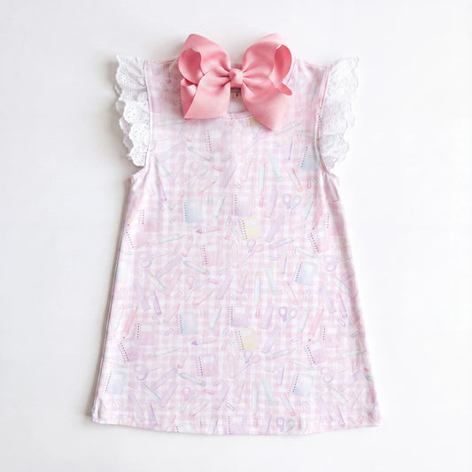 Pink School Supplies Play Dress