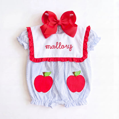 Blue Apple Pocket Bib Bubble