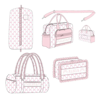 Pink Bows Name Smocked Luggage Collection