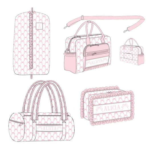 Pink Bows Name Smocked Luggage Collection