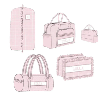 Pink Gingham Name Smocked Luggage Collection
