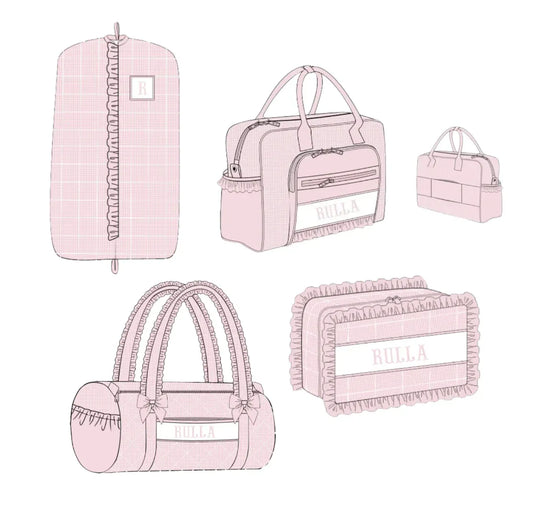 Pink Gingham Name Smocked Luggage Collection